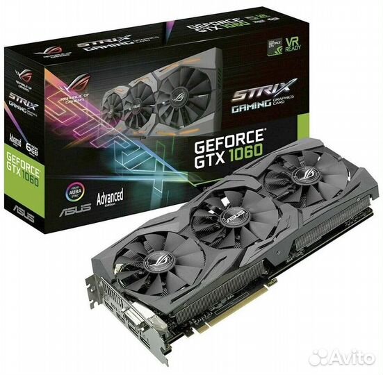 Видеокарта gtx 1060 6gb asus strix