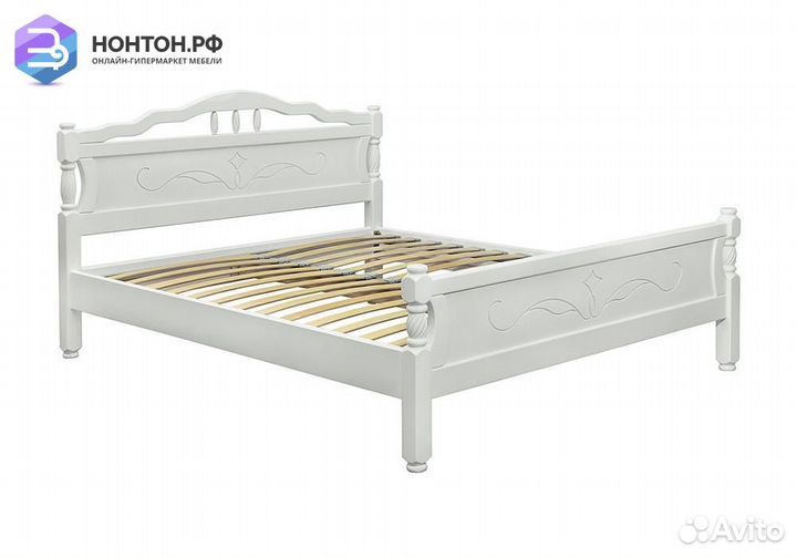 Кровать Адель 1.6 м снег