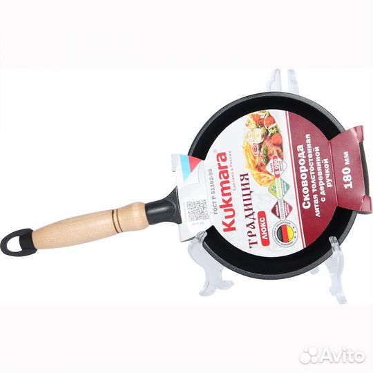 Сковорода 180/35мм с дер.ручкой ап