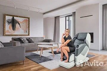 Массажное кресло с 4D массажем aura (grey-white)