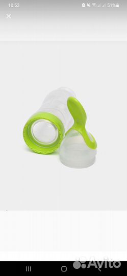 Силиконовая бутылочка-ложка на присоске