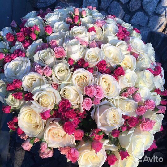 Розы Букет цветов Самый нежный Микс