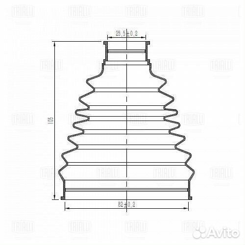 Пыльник шруса наружный (компл: хомуты/смазка/крепе