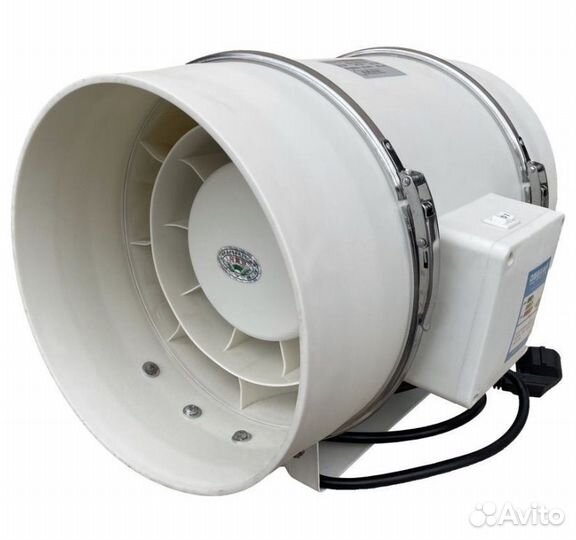 Осевой канальный малошумный вентилятор 200мм