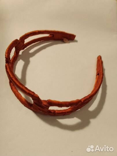 Ободок Evita Peroni оригинал рыжий атлас