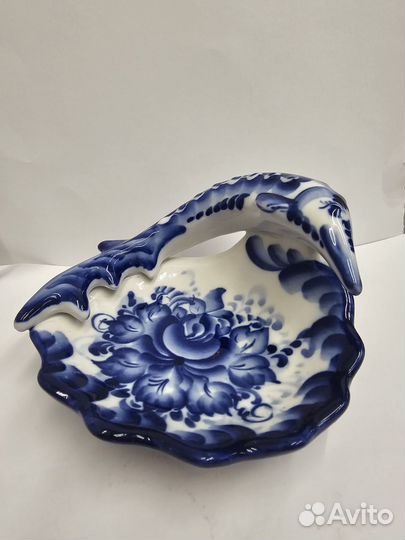 Икорница «Осетр», 997 см, гжель