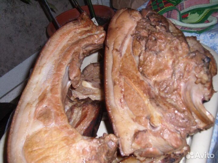 Грудинка копченая,мясо свинина