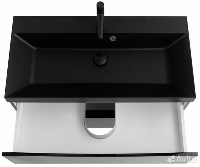 Тумба с раковиной BelBagno Marino 90-BB900/450-LV-ART-AST-nero Nero Lucido