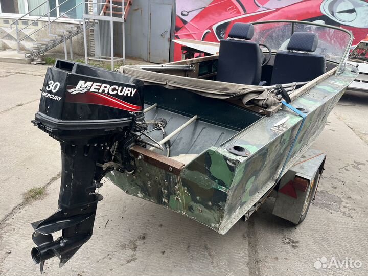 Прогресс 4 с мотором mercury 30e с прицепом
