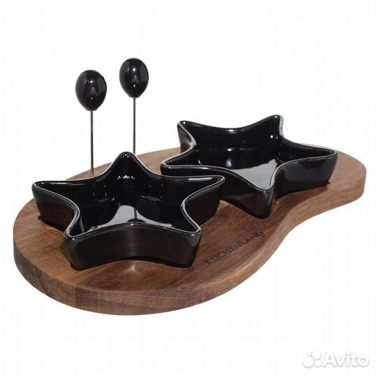 Набор для закусок, менажница, шпажки, звезды