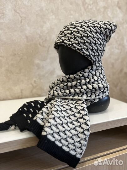 Комплект шапка и шарф Christian Dior (оригинал)