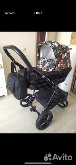 Детская коляска 2 в 1 Adamex Paolo Flowers