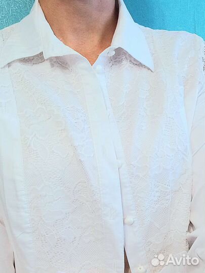 Школьная белая блузка 46-48 р.(для вуза, колледжа)