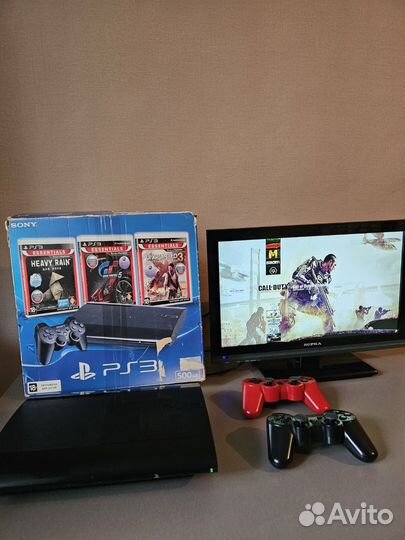 Sony playstation 3 super slim 500gb прошитая+игры