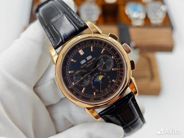 Тёмные мужские механические часы Patek Philppe