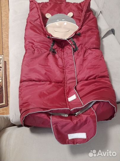 Зимний конверт в коляску на овчине leader kids