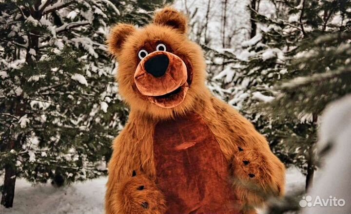 Мишка поздравление ростовая кукла