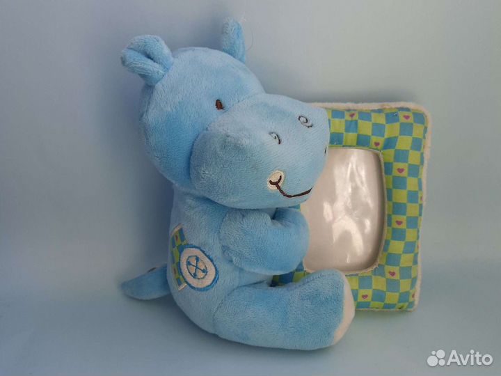 Плюшевая Фоторамка - игрушка бегемотик / мишка