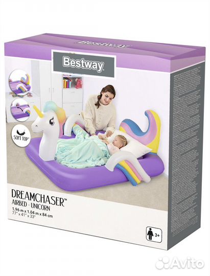 Матрас кровать надувная Единорог bestway