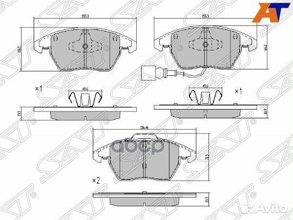 Колодки тормозные перед VAG passat 09/polo14