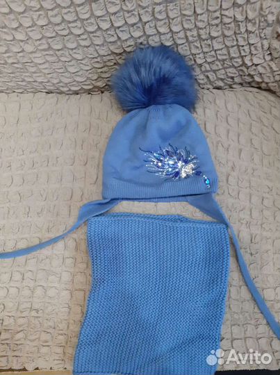 Шапка детская зимняя со снудом