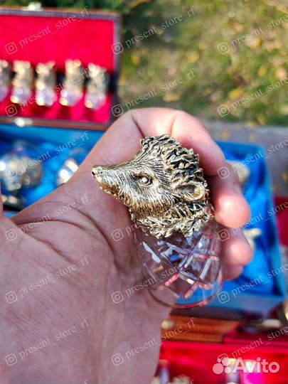 Рюмки перевертыши Звери хрусталь. Арт. 0050