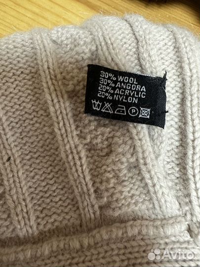 Комплект шапка и шарф Италия шерсть ангора