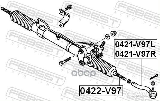 Наконечник рулевой правый mitsubishi pajero 06