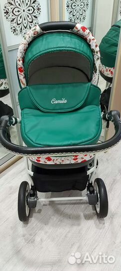 Коляска 2 в 1 комбинированная(эко кожа)