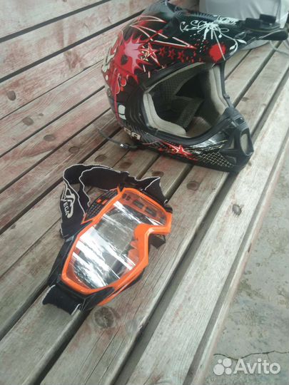 Мотошлем кроссовый бу vega