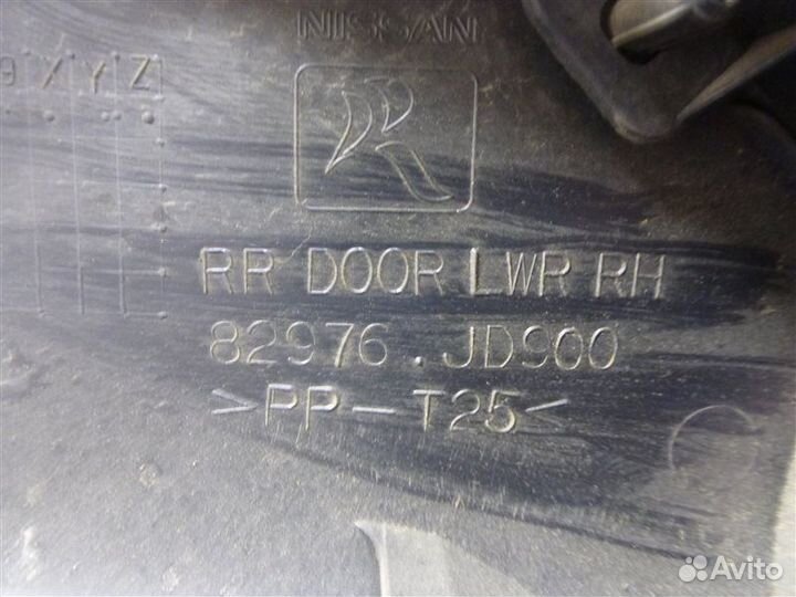 Обшивка двери задняя правая Nissan Qashqai J10 K9K