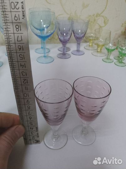 Фужеры, рюмки цветное стекло СССР