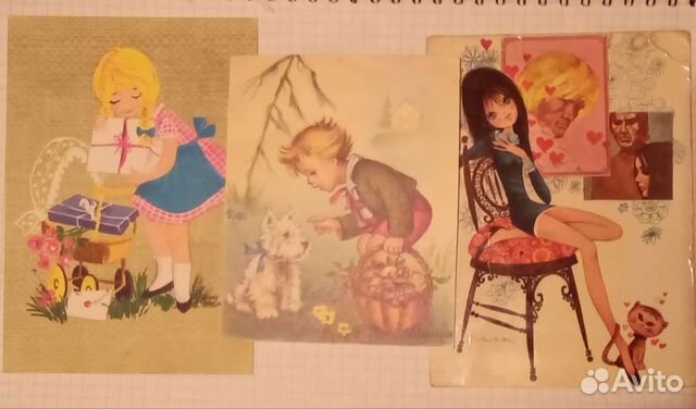 Стерео, художественные открытки, винтаж