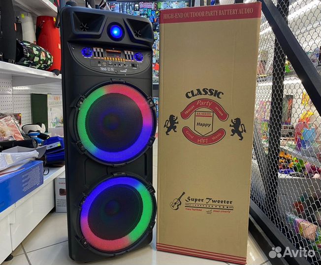 Беспроводная большая колонка с диско шаром