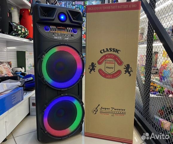 Беспроводная большая колонка с диско шаром