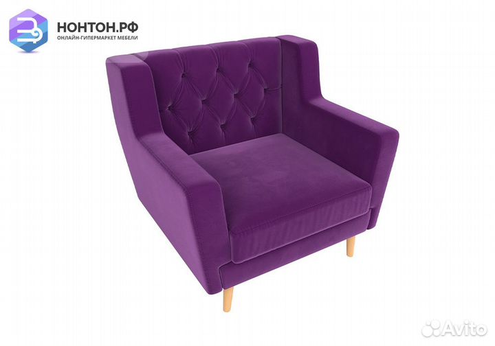 Кресло Брайтон Люкс микровельвет фиолетовый