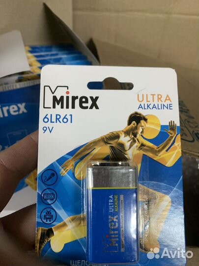 Батарейка Mirex Alkaline 6LR61 алакалиновая
