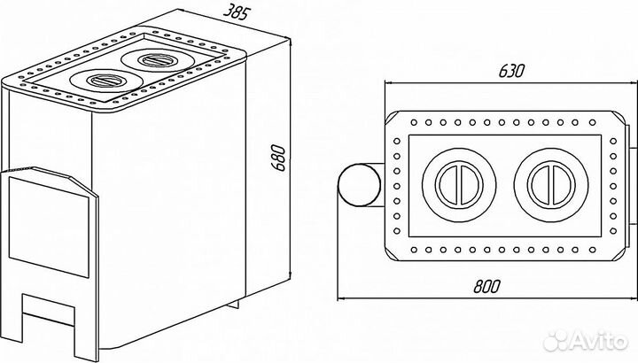 Печь Уют 2-Конфорочная