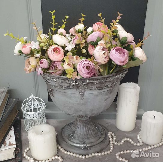 Цветочный горшок, вазон, кашпо 3л серый