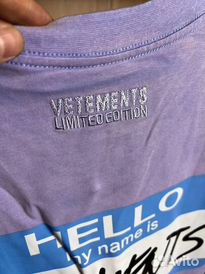 Vetements футболка hello оверсайз