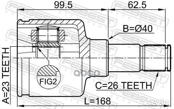 ШРУС внутренний левый 23x40x26 2111-CB420LH Febest