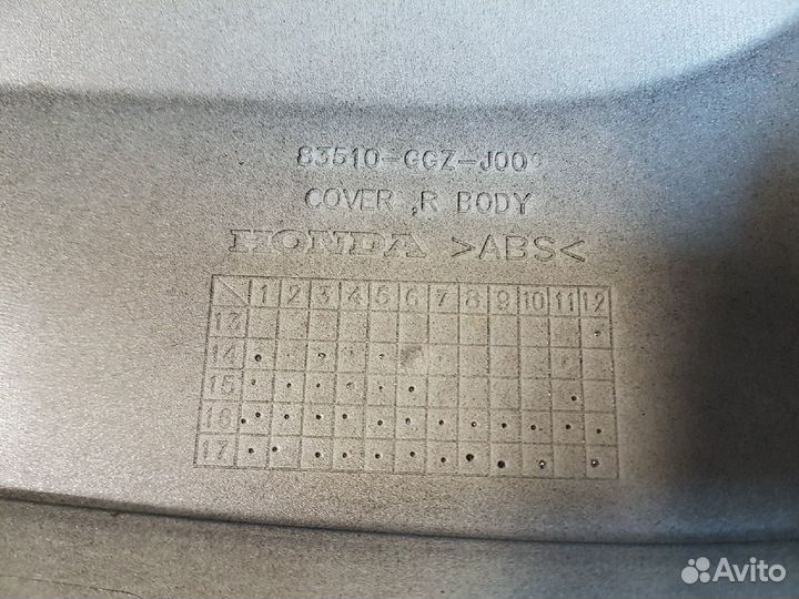 Обтекатель боковой правый Honda Dunk AF74 / AF78