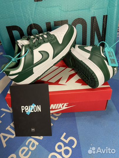 Кроссовки Nike dunk low green оригинал (poizon)