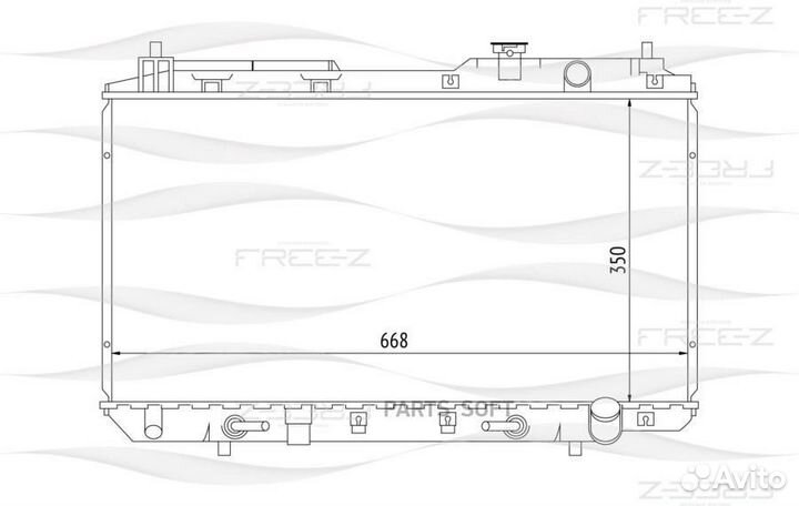 Радиатор охлаждения honda CR-V 95- 19010P3F004