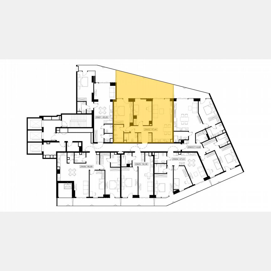 2-к. квартира, 98,6 м², 6/11 эт.