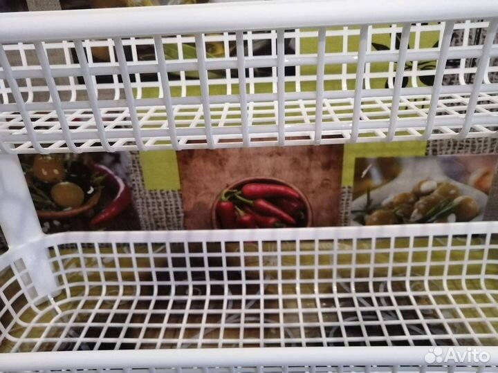 Этажерка пластиковая узкая двух-уровневая