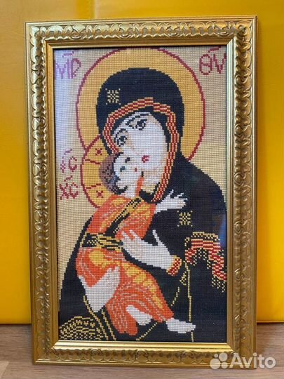 Вышивка крестом Владимирская икона Божьей матери