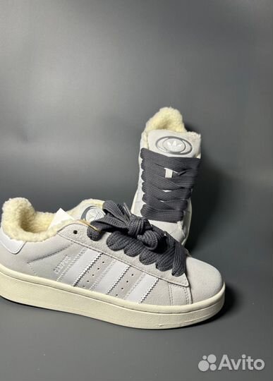 Кроссовки Adidas Campus Grey с мехом