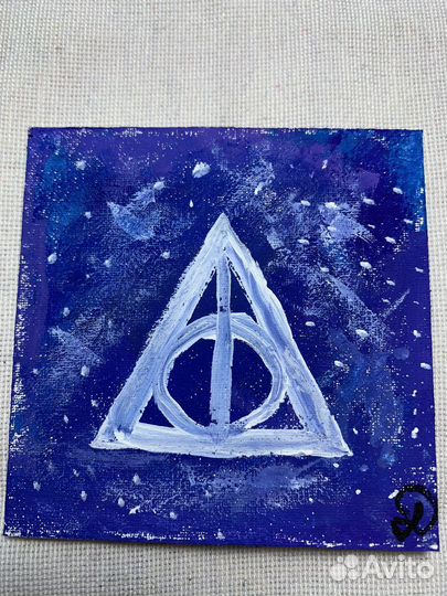 Магнит-картина на холсте ручной работы