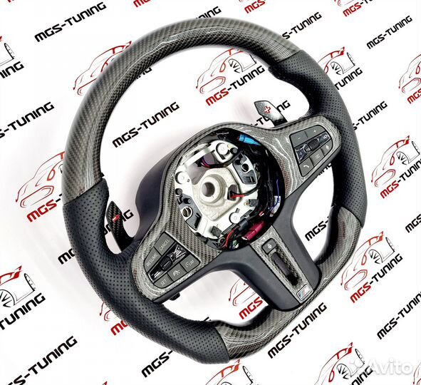 Руль с подогревом BMW 3 серия G20 стиль M карбон